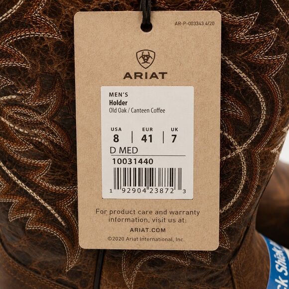 Ariat Holder Western Boots Old Oak Canteen Coffee 10031440 Men’s 8D Medium main image 4